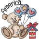 Patriotic Scenes Teddy Bear Embroidery Design