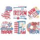 Patriotic Word Art 3 Machine Embroidery Designs by JuJu
