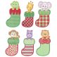 Peeking Stocking Critters Machine Embroidery Designs by JuJu