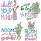 Plant Lovers Word Art 1 | Machine Embroidery Designs by JuJu