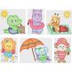 Playful Beach Animals Applique Machine Embroidery Designs by JuJu 