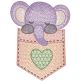 Pocket Elephant | Machine Embroidery Designs by JuJu