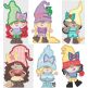 Princess Gnomes Applique Machine Embroidery Designs by JuJu 
