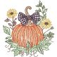 Pumpkin Plaid Bow Sketch 1 | Machine Embroidery Designs by JuJu