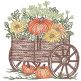 Pumpkins Wagon Sketch | Machine Embroidery Designs by JuJu