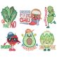 Punny Produce 1 Machine Embroidery Designs by JuJu
