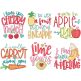 Punny Produce Valentines Machine Embroidery Designs by JuJu
