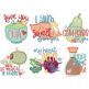 Punny Valentine Foods Applique Machine Embroidery Designs by JuJu