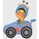Race Car Critters Applique Machine Embroidery Designs by JuJu 