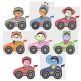 Race Car Critters Applique Machine Embroidery Designs by JuJu 
