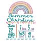 Rainbow Birth Announcement Template Machine Embroidery Designs by JuJu