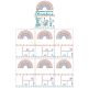 Rainbow Birth Announcement Template Machine Embroidery Designs by JuJu