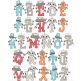 Robotic Friends Alphabet | Machine Embroidery Designs by JuJu