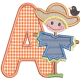 Scarecrow Boy Applique Alphabet | Machine Embroidery Designs by JuJu