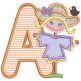 Scarecrow Girl Applique Alphabet | Machine Embroidery Designs by JuJu