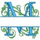 Scrolling Split Monogram Machine Embroidery Designs By JuJu