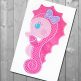 Shy Seahorse Boy and Girl | Machine Embroidery Designs by JuJu