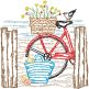Seaside Bike Vintage Sketch | Machine Embroidery Designs by JuJu