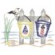 Seaside Fence Vintage Sketch | Machine Embroidery Designs by JuJu