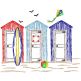 Seaside Huts Vintage Sketch | Machine Embroidery Designs by JuJu