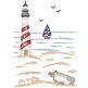 Seaside Lighthouse Vintage Sketch | Machine Embroidery Designs by JuJu	