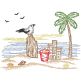Seaside Sandcastle Vintage Sketch | Machine Embroidery Designs by JuJu