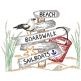 Seaside Signs Vintage Sketch | Machine Embroidery Designs by JuJu