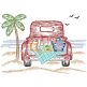 Seaside Truck Vintage Sketch | Machine Embroidery Designs by JuJu	
