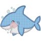 Shark Time Machine Embroidery Designs by JuJu
