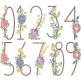 Simple Floral Farmhouse Numbers | Machine Embroidery Designs by JuJu