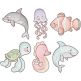 Sketch Sea Life Friends Machine Embroidery Designs by JuJu