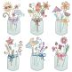 Sketch Seasons Mason Jars Machine Embroidery Designs by JuJu