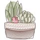 Sketch Succulents Digital Machine Embroidery Designs by JuJu