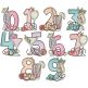 Sketchy Cocktail Numbers | Machine Embroidery Designs by JuJu
