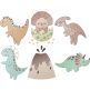 Sketchy Dinos 2 | Machine Embroidery Designs by JuJu