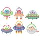 Spaceship Monsters Machine Embroidery Designs by JuJu