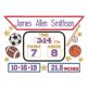 Sports Birth Announcement Template Machine Embroidery Designs by JuJu