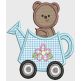 Spring Bear Cars Applique Machine Embroidery Designs by JuJu 