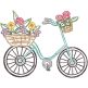 Spring Garden Sketch Bicycle | Machine Embroidery Designs by JuJu