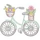 Spring Garden Sketch Bicycle 2 | Machine Embroidery Designs by JuJu	