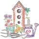 Spring Garden Sketch Birdhouse 2 | Machine Embroidery Designs by JuJu	