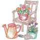                                 Spring Garden Sketch Chair Flowers | Machine Embroidery Designs by JuJu
                            