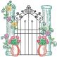 Spring Garden Sketch Gate | Machine Embroidery Designs by JuJu