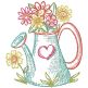 Spring Garden Sketch Watering Can | Machine Embroidery Designs by JuJu