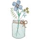 Spring Sketch Mason Jars 1 Machine Embroidery Designs by JuJu