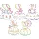 Sunbonnet Belles Vintage Sketch 1 | Machine Embroidery Designs by JuJu