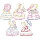 Sunbonnet Belles Vintage Sketch 2 | Machine Embroidery Designs by JuJu