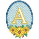Sunflower Embossed Alphabet | Machine Embroidery Designs by JuJu