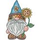 Sunflower Gnome | Machine Embroidery Designs by JuJu