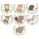 Sweet Animal Laurels 1 Machine Embroidery Designs by JuJu
